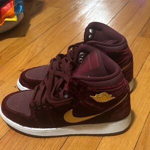 Jordan Maroon and Gold High-Tops
